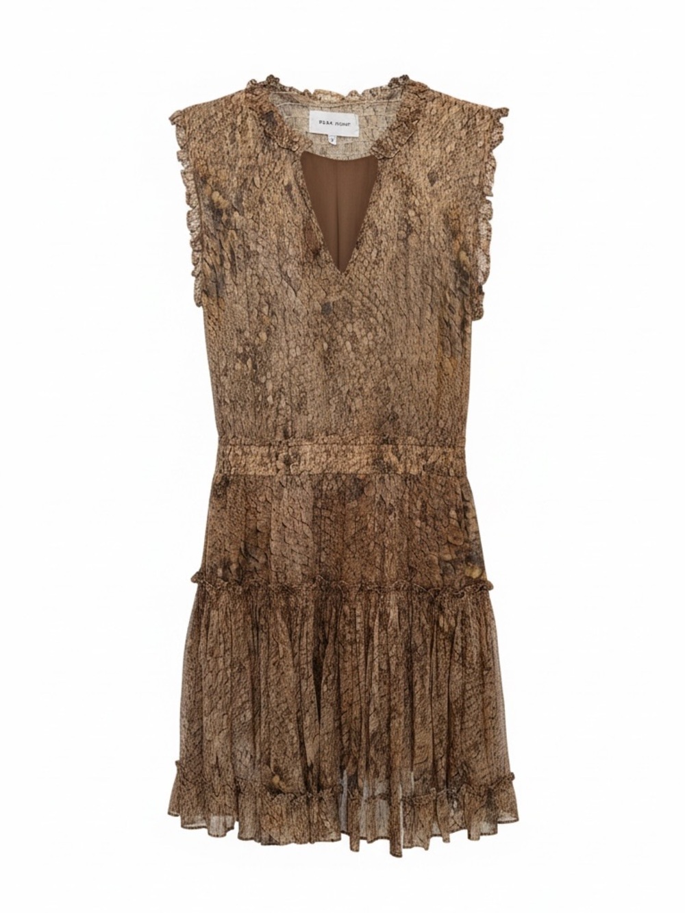 Dear John Brown Snakeskin-Print Mini Dress